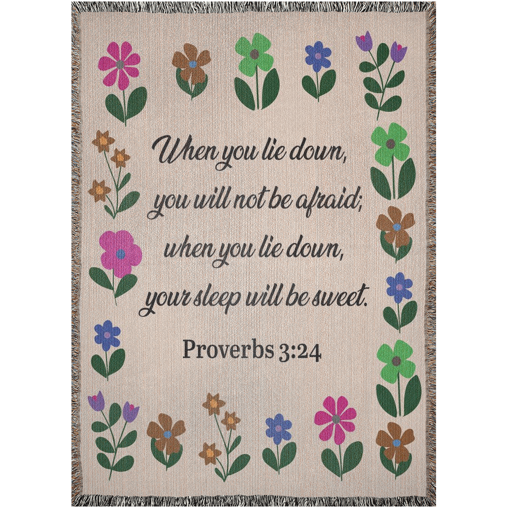 Proverbs 3:24 Woven Blanket