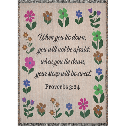 Proverbs 3:24 Woven Blanket